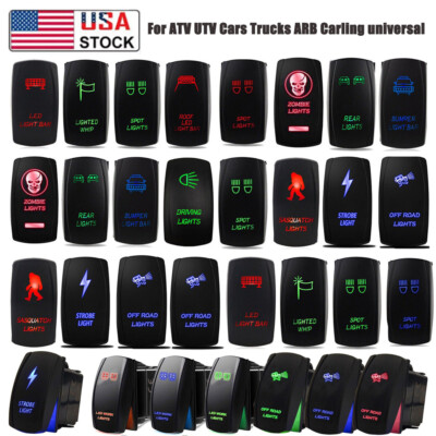 Boat Toggle Switch Panel Blue LED Backlit Toggle Rocker Switch – Universal Fit For Jeep, SUV, UTV, ARB, Carling Style Car Switch - Foto 12