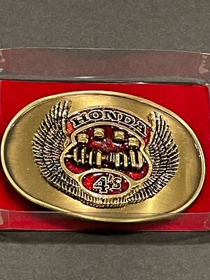 HONDA 4S WINGS UP Metal Belt Buckle w/Box