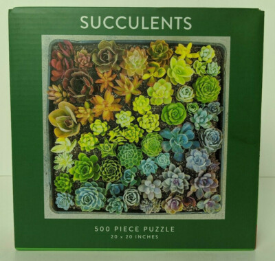 NIB Galison Succulents Rainbow 500 Piece Puzzle Jen Tao 20x20