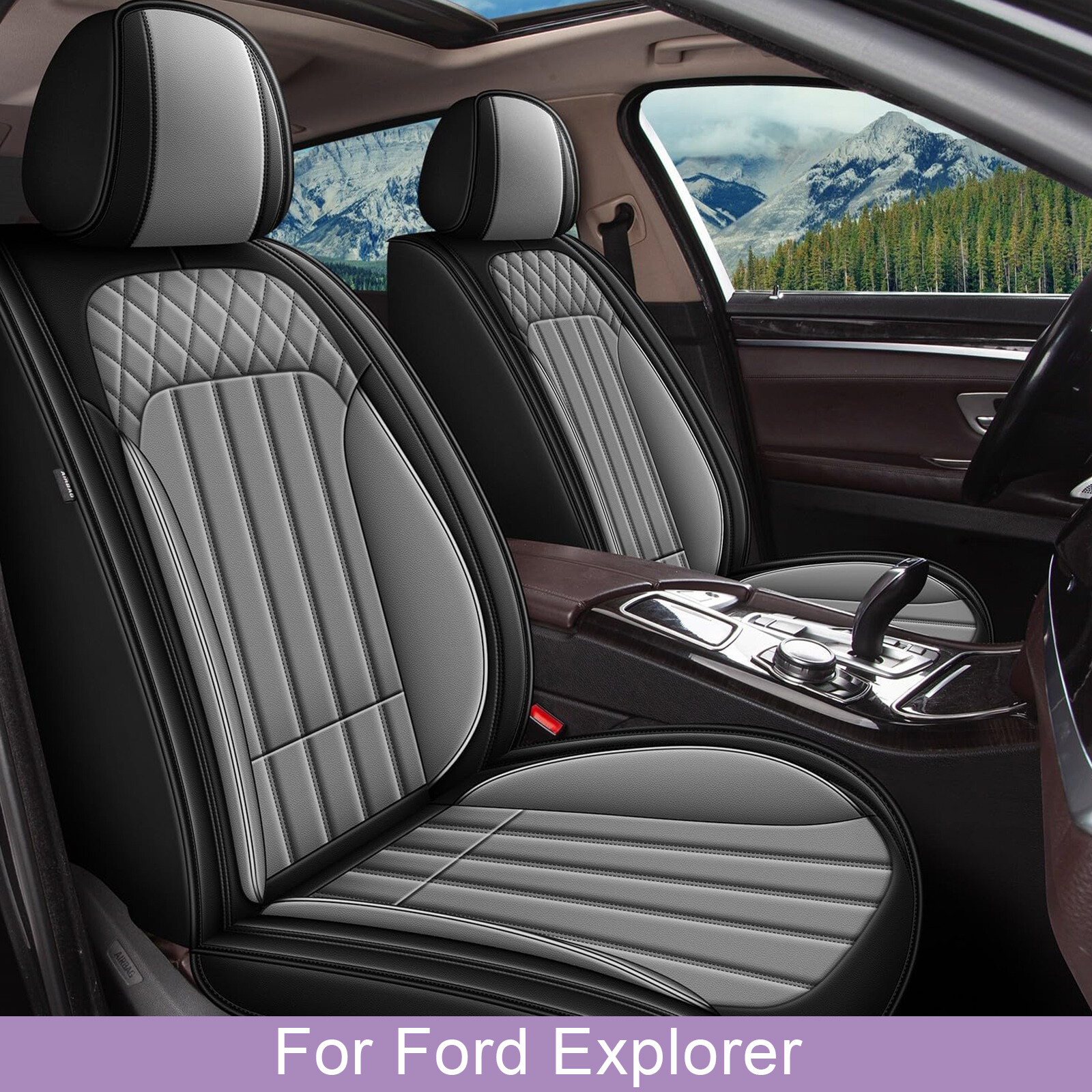 For Ford Explorer 2004-2023 Car Front Row Seat Covers Faux Leather protector Pad