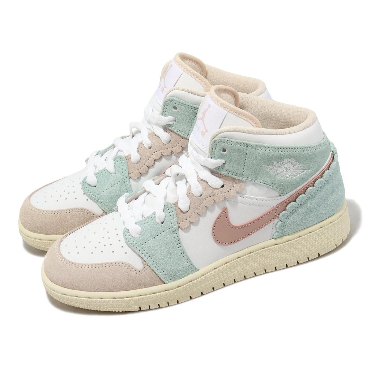 Nike Air Jordan 1 Mid SE GS Scalloped Edge Kids Youth Casual Shoes  DZ5361-100