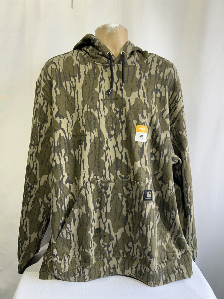 Carhartt MOSSY OAK BOTTOMLAND CAMO HOODED Sweatshirt Men 2XL