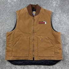 Carhartt Vest Mens 2XL Brown Quilted Lined Duck Canvas Arctic Insulated V02 BRN