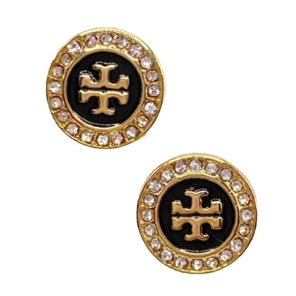 Pendientes de Moda De Tuerca Tory Burch Negro