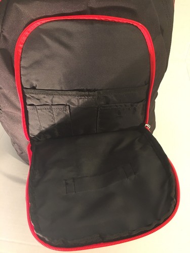 Oakley Backpack 18" Authentic Black & Red With Zippered Compartments - Picture 11 of 12