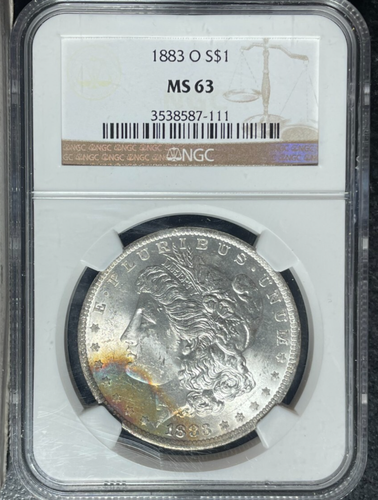 1883-O MORGAN SILBER DOLLAR ~ NGC MS 63 ~ SCHÖNE MÜNZE ~ REF #87-111 - Bild 3 von 4