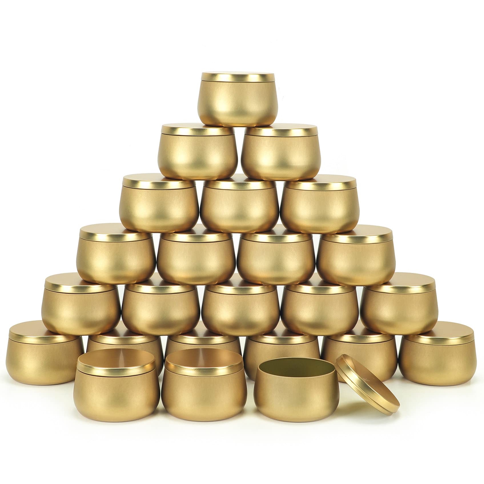 8oz Candle tins with lids,Gold Candle Jars,Bulk Candle tins for Making Candle...