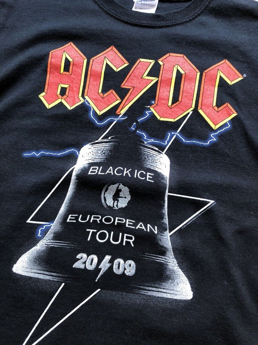 VINTAGE AC DC AC/DC 2009 EUROPEAN TOUR BLACK ICE SHIRT CONCERT TEE
