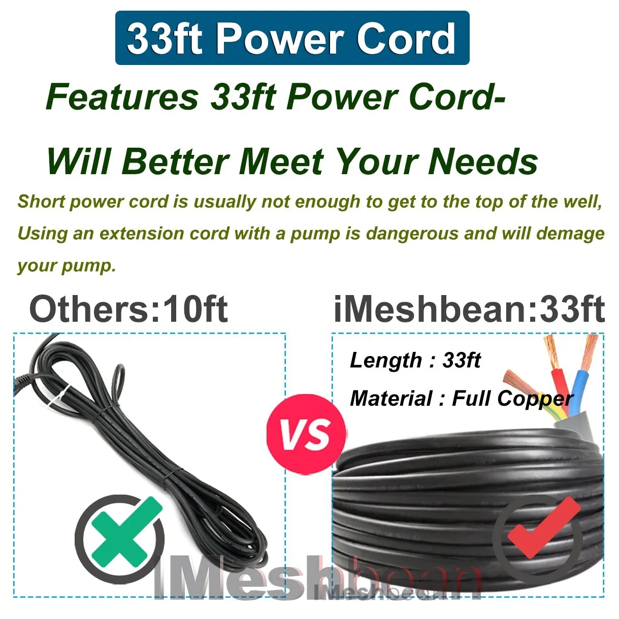 3inch 3/4 HP Deep Well Submersible Pump 110V 13 GPM 247 ft MAX 60Hz ...