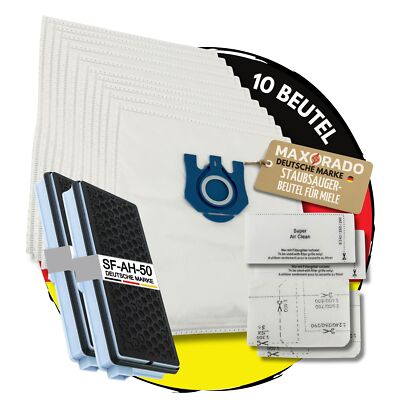 10 Staubsaugerbeutel Hepa Filter Set für Miele C3 C2 Complete S8340 S8430 S8310