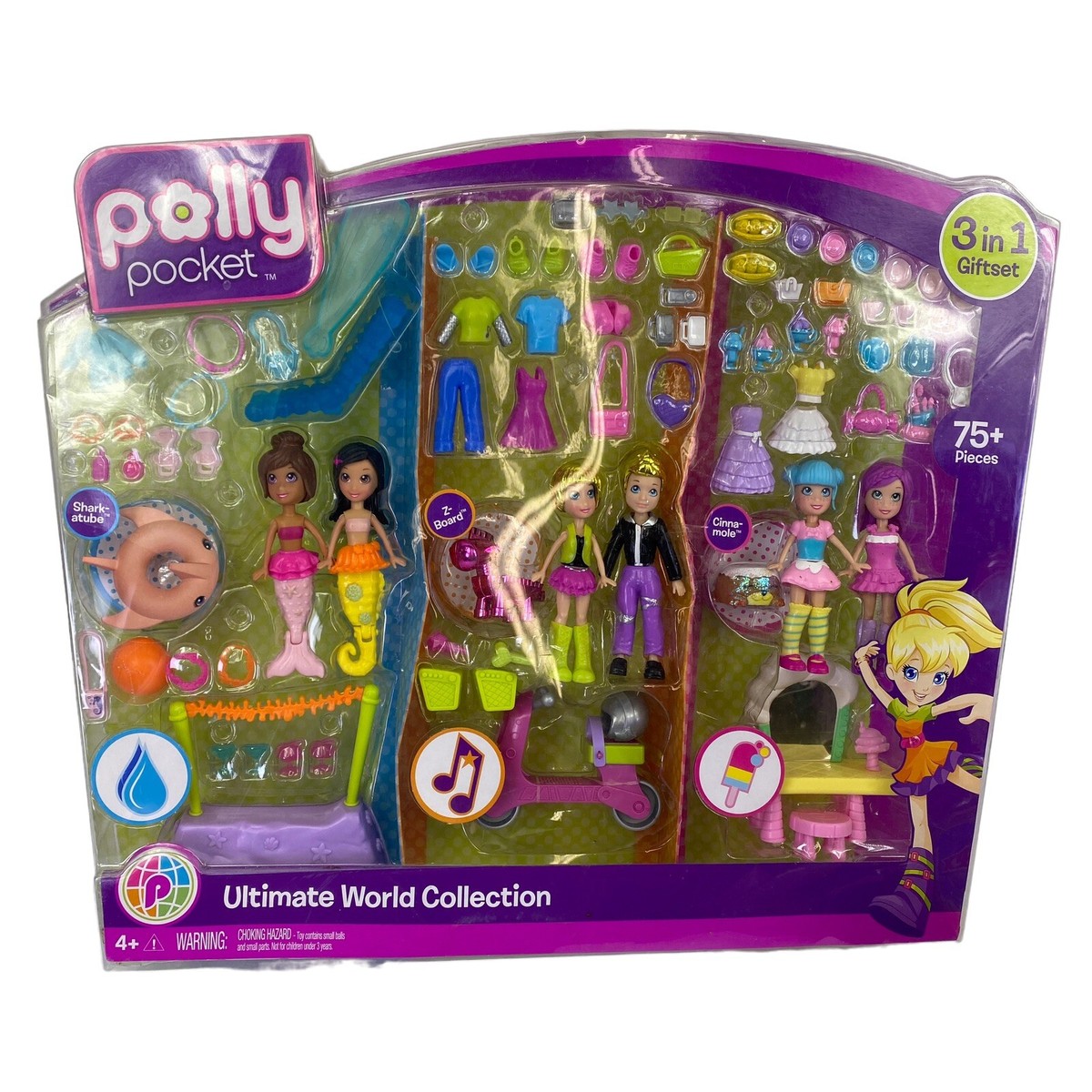 2009 mattel polly pocket 3 in 1 gift set ultimate World collection