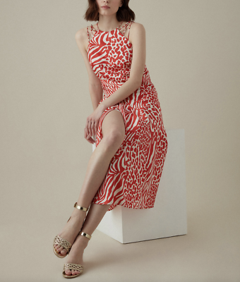 karen millen animal print midi dress Karen Millen Strappy Animal-Print Midi Dress