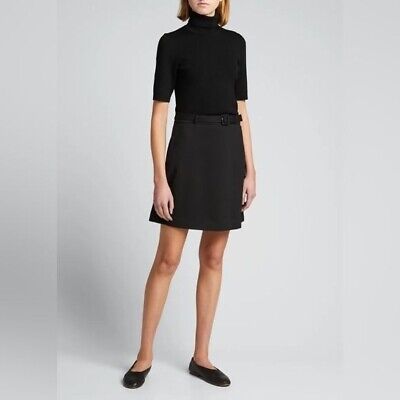 Theory / Combo Dress Bistretch Wool Twill ribbed sweater black