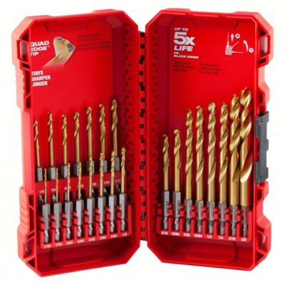 Milwaukee 48-89-4631 Titanium Shockwave Drill Bit Set, 23-Piece