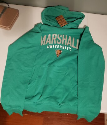 NEW Marshall Thundering Herd Hoodie Mens Small Green Hooded