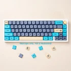 Blue Gray PBT Keycaps Set Dyesub Ball Shape MA for Cherry MX Mechanical Keyboard