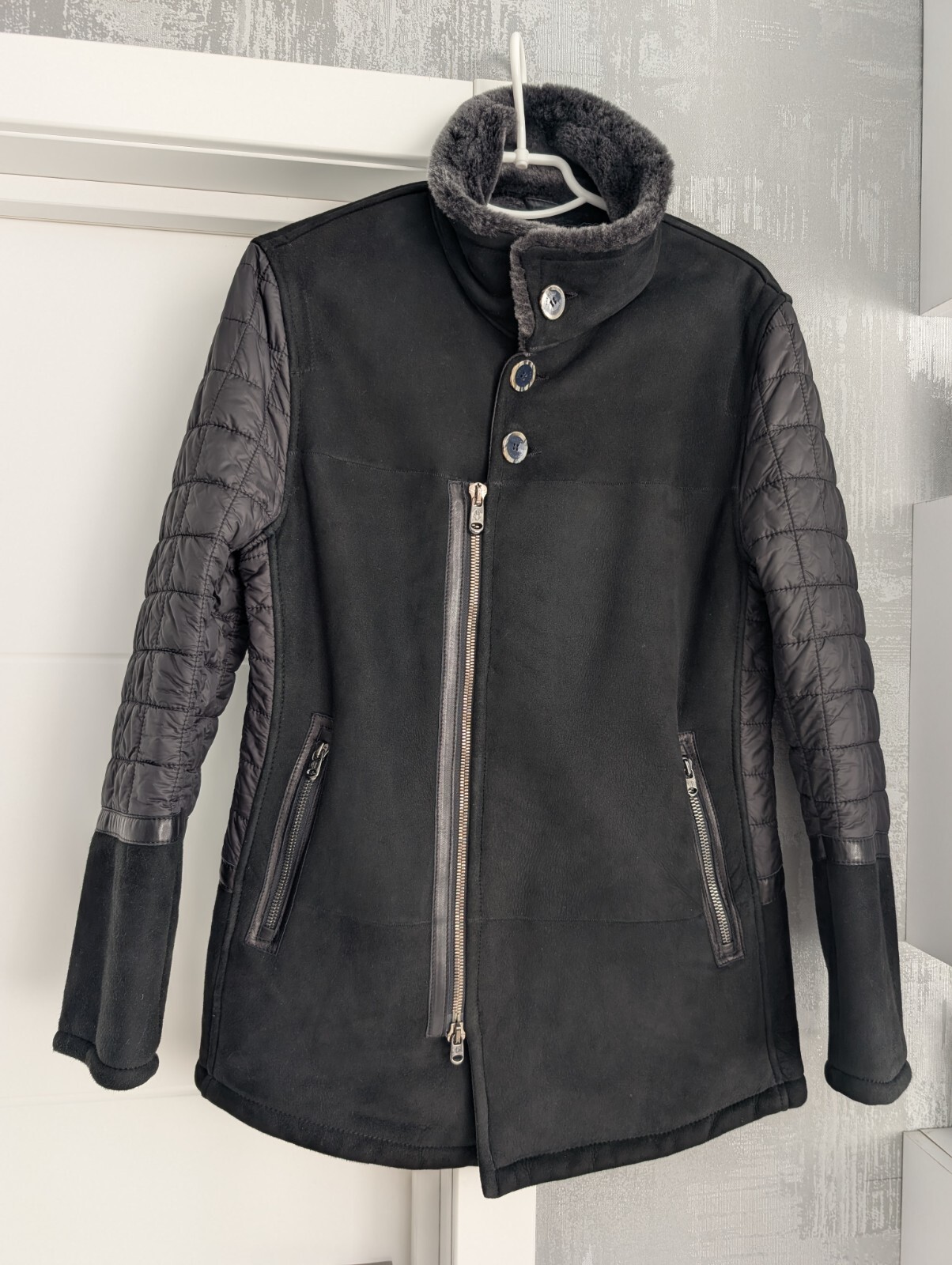 Patrick Hellmann Womens Shearling Nubuck Black Le… - image 11