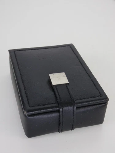 Jeun Bang Jewellery Box Black Faux Leather Silver Tone Clasp Closure