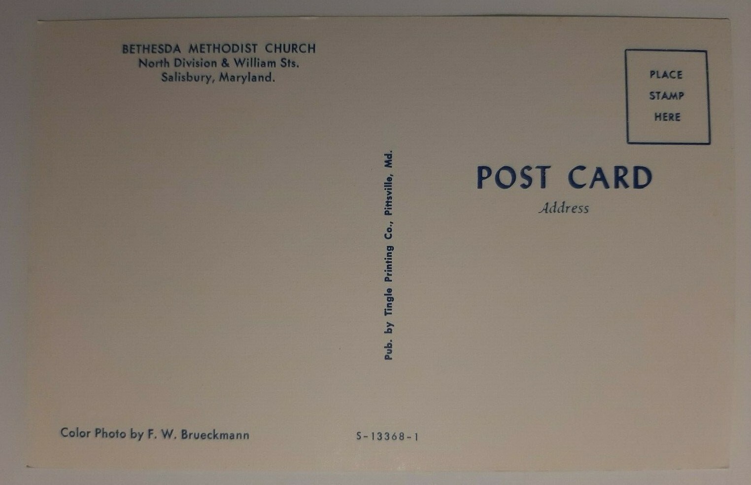 BETHESDA Methodist Church Salisbury MD Postcard eBay