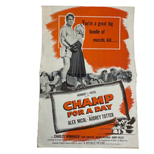 Vintage Movie Pressbook Champ For A Day 1953 Alex Nicol Audrey Totter Boxing