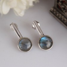 Girls Labradorite Gemstone Earrings 925 Sterling Silver Earrings Gift For Her
