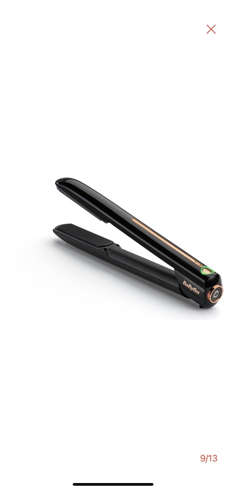 BaByliss 9000 HighPerformance Cordless Hair Straightener, Ceramic