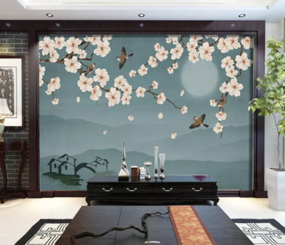 3D Sparrow Branch ZHUA20342 Wallpaper Wall Murals Removable Self-adhesive Ann