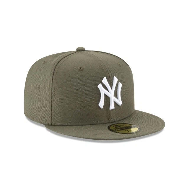 New York Yankees MLB New Era 59FIFTY Fitted Cap HAT 5950 OLIVE ARMY GREEN GREY