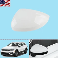 Driver Left Side Wing Mirror Cover White For VW Tiguan 2018 2019 2020 2021 2022 