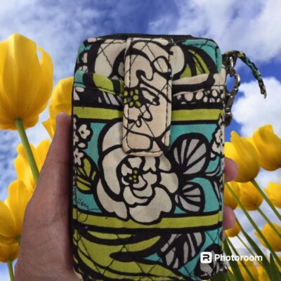 Vera Bradley Island Blooms Wristlet Wallet Zip Around Close ID Card Holder  EUC