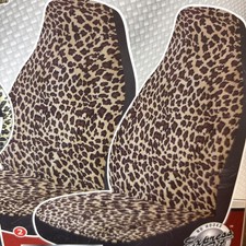 Trendy Leopard Animal Print Car Seat Covers Set Of 2 - Wild Cheetah Pattern