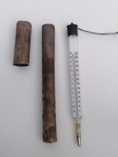 Termometro Antico Vincenzo Anselmi E Figli, Fino A 210° Funzionante Con Custodia