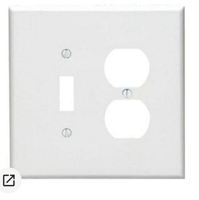 ** 10 ** Tay Mac, WW-TD, 2-Gang Toggle/Duplex WALL PLATES Metal-White-Smooth 