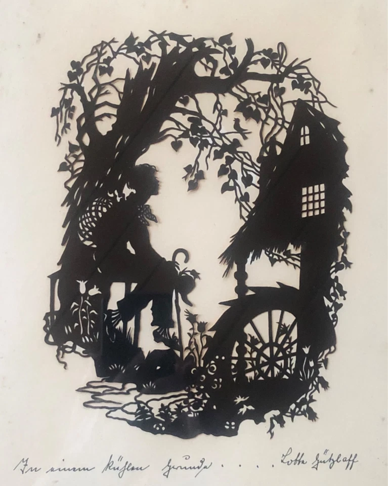 Scherenschnitt  Bild "In einem Kühlen Grunde" 1920 von Lotte Gützlaff - Bild 2 von 3