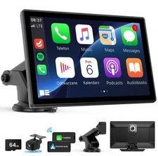 Wireless Carplay Screen for Car - 9'' Portable Car Stereo with 4K Dash Cam Loc#4