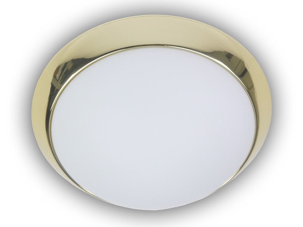 Led Flurlampe Dielenbeleuchtung Deckenschale Ø 45Cm Design Opalglas Messing Neu-image