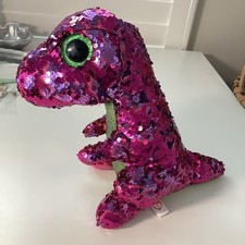 TY Flippables Sequin Plush - STOMPY the Dinosaur (Medium Size - 10 inch) - MWMTs