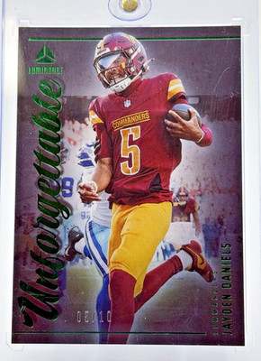 2025 Panini Luminance Unforgettable Jayden Daniels Washington Commanders #5/10