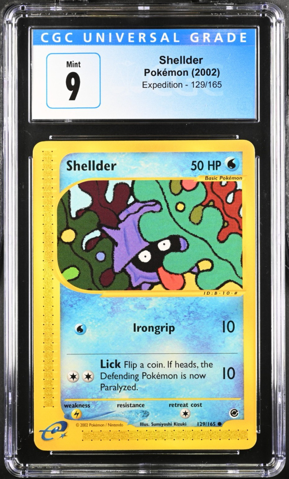 CGC 9 MINT Shellder 129/165 Pokémon Expedition 2002 Non Holo Graded Card