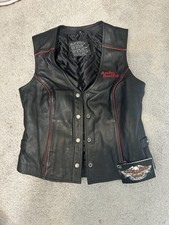 Harley Davidson Motorcycles Leather Vest Genuine Motorclothes Men's M Biker Club