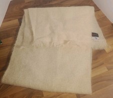 Vintage Ivory Cream Mohair Wool Blend Scarf Made In Scotland