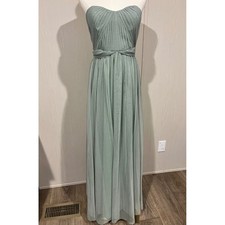 Birdy Grey Sage Green Convertible Tulle Maxi Dress Size M