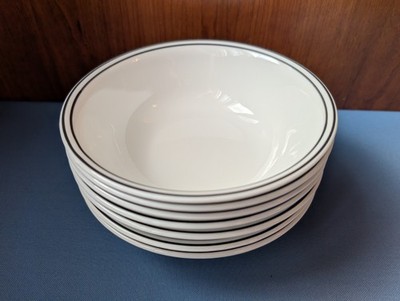 7 Corning Corelle 6'' soup cereal bowls, double black line City Line, unused