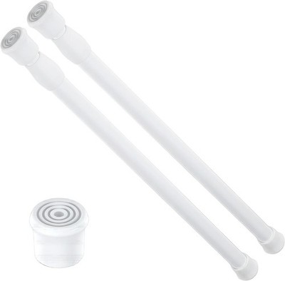 2 Pcs Small Tension Rods, Steel Adjustable 12 to 20 Inches Spring Rods 0.39'' Dia