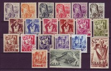 Saarland 206-225 Freimarken postfrisch