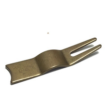 Vintage Golf Mosiądz Divot Narzędzie naprawcze Widelec Zakrzywione złoto Metalowa piłka polna Długa 3"
