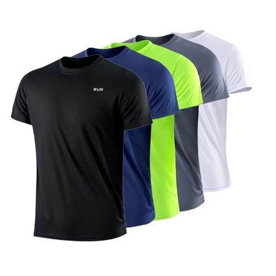 Men's Quick Dry Gym T-Shirt Lightweight Running Workout Sports Tee Top