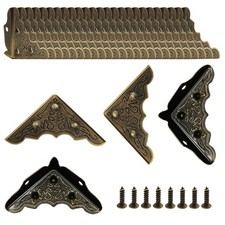Bivethoi 24 Pcs Antique Brass Jewelry Box Corner Protector