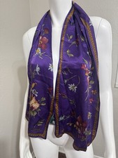 Vtg Ralph Lauren Silk Scarf Womens Luxury Designer Floral