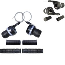 1 Pair 3X7 Speed Bike Shifters with Non-Slip Rubber Grips - Compatible with MTB